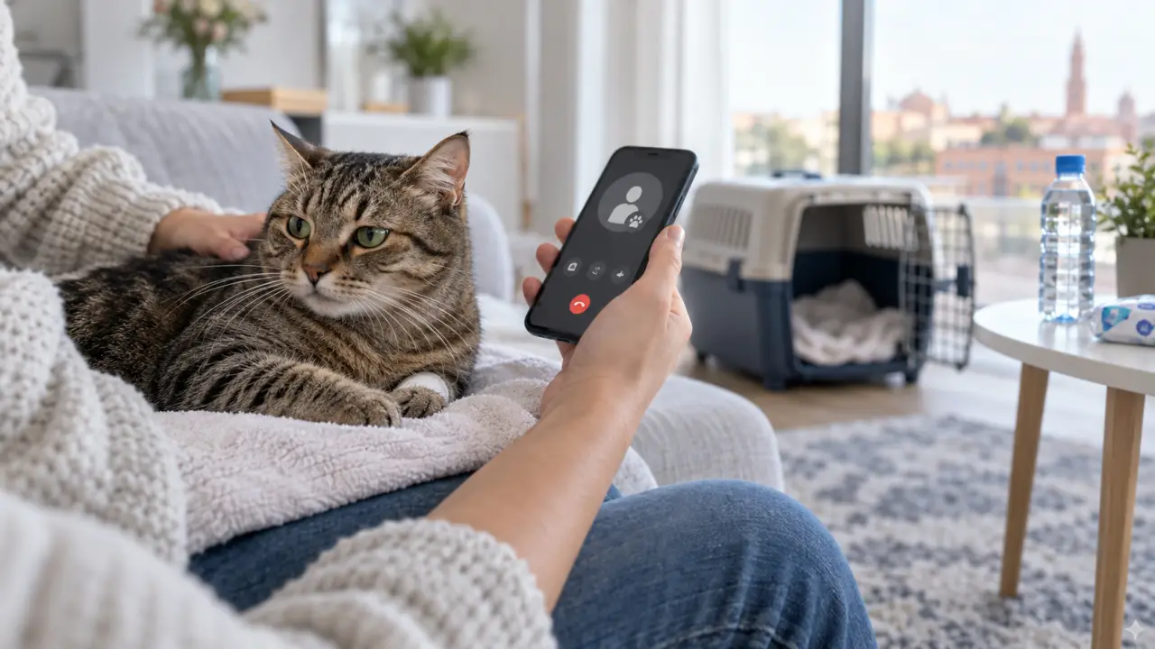 Équipement médical vétérinaire utilisé pour la prise en charge d'un chat en urgence