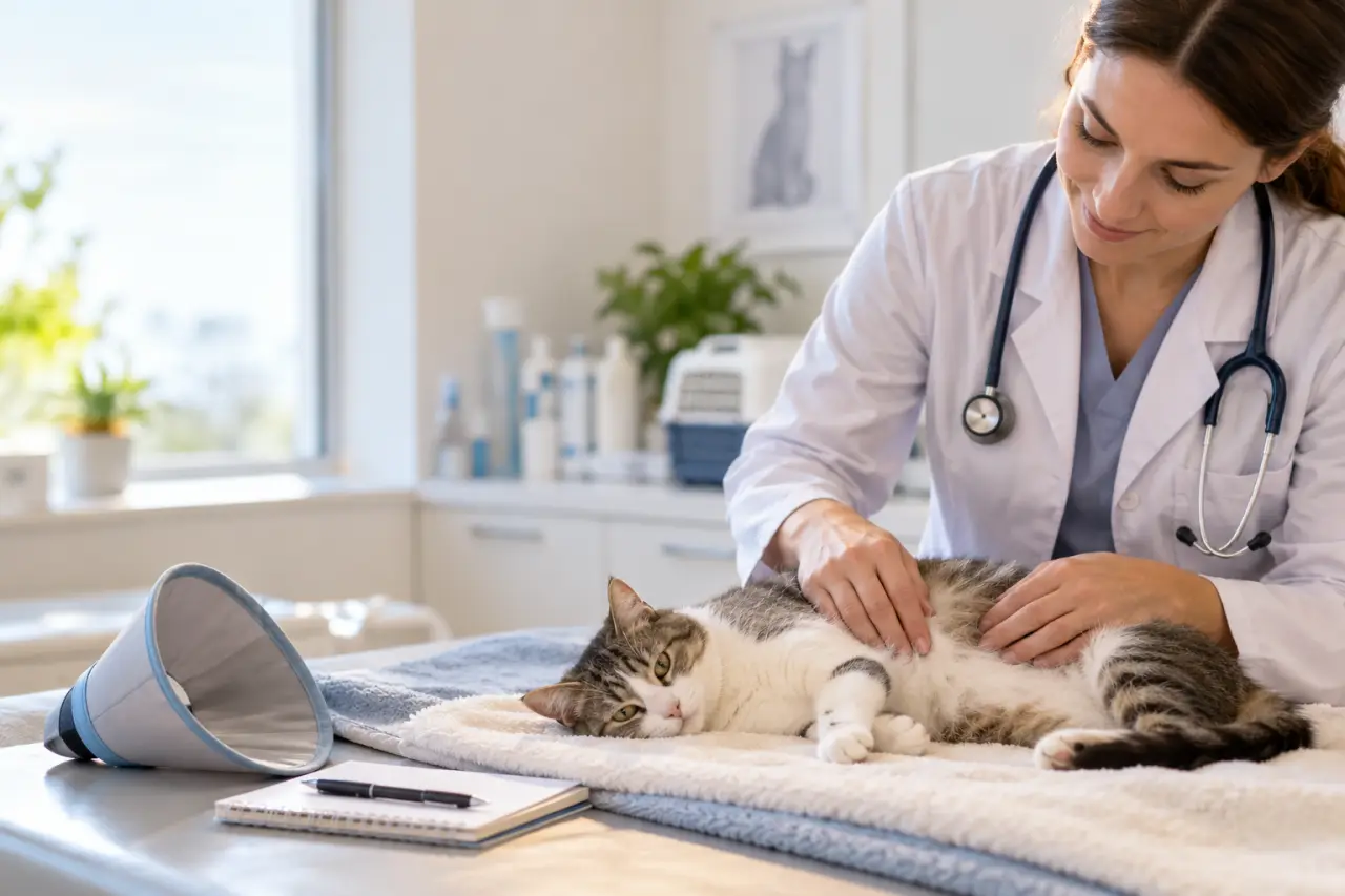 Stérilisation d’une chatte : 10 à 14 jours de récupération et les signes à surveiller